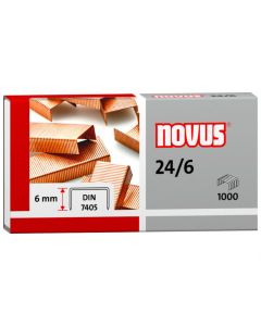 Zszywki miedziowane, do zszywacza, Novus 24/6 (1000 szt)