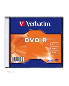 Płyta VERBATIM DVD-R Slim 1, 4.7GB 16x, Colour