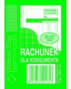 Rachunek dla konsumenta A7 80 str., 264-9, druki akcydensowe