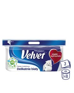 Papier toaletowy VELVET 3 warstwy (8szt.) biały 4100451