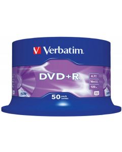 Płyty VERBATIM, płyta DVD+R cake box 50, 4.7GB 16x, Matt Silver