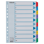 Przekładki kartonowe A4 Mylar Esselte, kolorowe indeksy z nadruk 1-10
