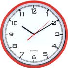 Zegar ścienny plastikowy 25,5 cm, czerwony z białą tarczą MPM E01.2478.20.A