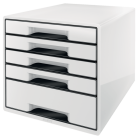 Pojemnik z 5 szufladami Leitz Black&White, biały 52531001
