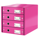 Pojemnik z 4 szufladami Leitz C&S WOW, różowy 60490023