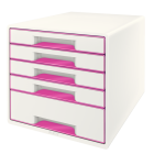Pojemnik z 5 szufladami LEITZ WOW biało-różowy 52142023