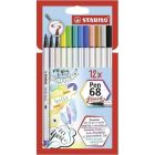 Flamaster STABILO Pen 68 brush etui kartonowe 12 szt.