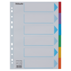 Przekładki kartonowe, kolorowe z kartą opisową A4, Esselte, 6 kart