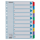 Przekładki kartonowe A4 Mylar Esselte, kolorowe indeksy z nadruk 1-10