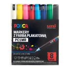 Markery z tuszem pigmentowym PC-1MR,komplet 8 sztuk POSCA UNPC1MR/8C