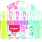 Zakre. FLUO PEPS pastel mix kolor. 6 szt etui pud. z zaw. 742558 MAPED