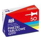 Pinezki tablicowe, do tablicy korkowej lub tekstylnej, 50 szt kolorowe