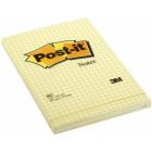 Karteczki samoprzylepne, Post it w kratkę 662 102x152mm, 100k, żółty