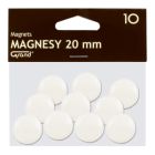 Magnesy do tablicy, punkty magnetyczne 20mm GRAND, biały, 10 szt