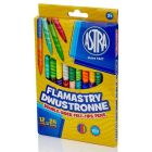 Flamastry dwustronne Astra 12 sztuk 24 kolory