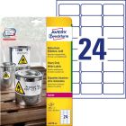 Etykiety samoprzylepne A4, foliowe etykiety Avery Zweckform Heavy Duty, 20 ark, 63,5x33,9mm,