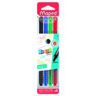 Cienkopis GRAPH PEPS DECO kolory basic 4 szt etui Maped 749020