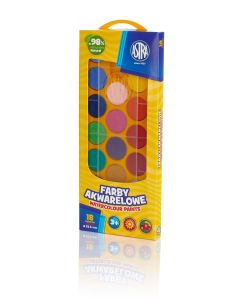 Farby akwarelowe Astra 18 kolorów - fi 23,5 mm w pudełku, 302118003