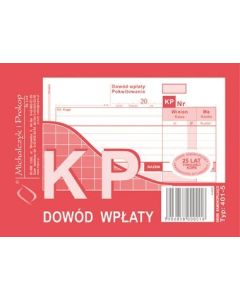 Dowód wpłaty, druk KP, A6, wielokopia 401-5, druki akcydensowe