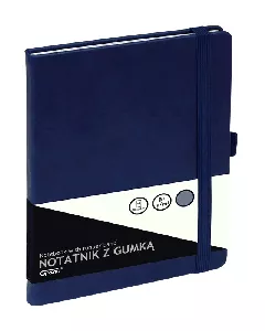 Notatnik GRAND z gumką A5/80 kartek, 80g/kratka, okładka niebieska, 150-1383