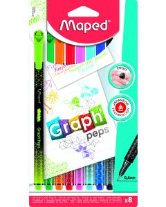 Cienkopis GRAPH PEPS DECO 8 szt blister Maped 749048