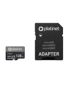Karta pamięci Micro SDxc + adapter 128GB class10 UIII A1 90MB/s Platinet PMMSDX128UIII