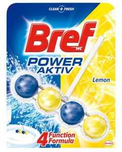 BREF Zawieszka WC POWER AKTIV 50g Lemon kulki 625197