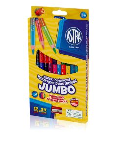 Kredki ołówkowe jumbo Astra 12 sztuk=24 kolory, 312118001