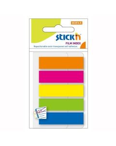 Zakładki indeksujące 45x12mm mix 5 kolorów neon STICK"N 21050