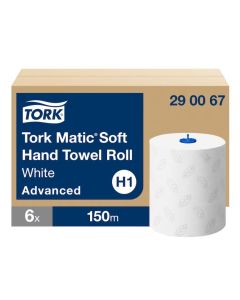 Ręczniki papierowe w rolce Tork Matic System, 2 -W, biały, 19cm, 150m, 1 rolka, system H1, 290067