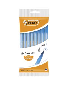 Długopisy BIC Round Stic Classic, jednorazowe długopisy niebieskie, 8 sztuk