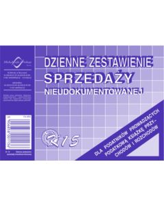 Dzienne zestawienie sprzedaży, k-15 A6, druki akcydensowe