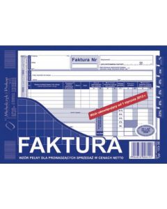 Faktura druk, faktura VAT NETTO (PEŁNA) 5, 103-3, druki akcydensowe