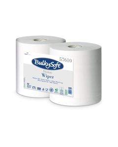 Czyściwo papierowe BULKYSOFT Premium, 2 warstwy, kolor biały, celuloza, długość 300m, idealne do szyb, (2 szt.) 57610