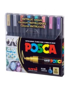 ZESTAW PC-5M , 8 SZTUK METALICZNYCH  POSCA UNI