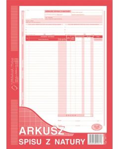 Spis z natury druk (PION) A4 341-1, druki akcydensowe