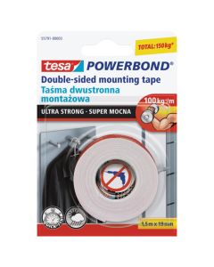 Taśma dwustronna piankowa, montażowa taśma klejąca Tesa POWERBOND mocna 1,5m X 19mm