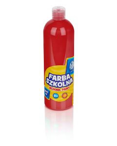 Farby plakatowe Astra, szkolne farby wodne w butelkach 500 ml, czerwony