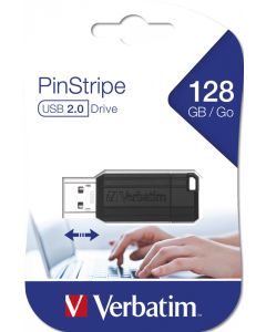Pamięć Pendrive VERBATIM 128GB USB 2.0 czarny PINSTRIPE 49071
