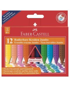 Kredki Faber Castell, trójkątne świecowe, grip jumbo, 12 kolorów