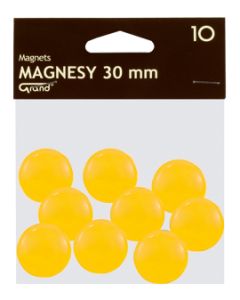 Magnesy do tablicy, punkty magnetyczne 30mm GRAND, żółty, 10 szt