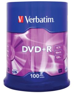 Płyta DVD+R VERBATIM CAKE (100) Matt Silver 4.7GB x16 AZO 43551