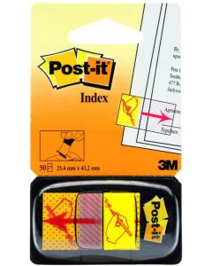 Zakładki indeksujące POST-IT_ z nadrukiem _ręka+ołówek_ (680-31), PP, 25.4x43.2mm, 50 kart.