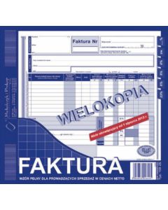 Faktura druk, faktura VAT NETTO (PEŁNA) 2/3 4, 102-2, druki akcydensowe