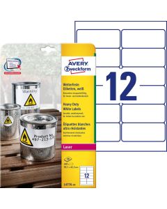 Etykiety samoprzylepne A4, foliowe etykiety Avery Zweckform Heavy Duty, 20 ark, 99,1x42,3mm,