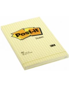 Karteczki samoprzylepne, Post it w kratkę 662 102x152mm, 100k, żółty