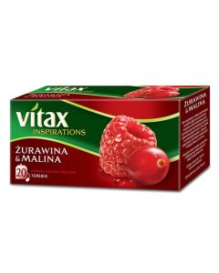 Herbata VITAX INSPIRATIONS Żurawina&Malina (20 saszetek) 40g zawieszka