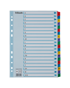 Przekładki kartonowe MYLAR A4 A-Z 100166 białe ESSELTE