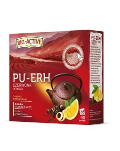 Herbata BIG-ACTIVE PU-ERH czerwona o smaku cytrynowym 40t 1,8g