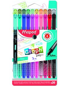 Cienkopis GRAPH PEPS DECO 20 szt etui Maped 749051